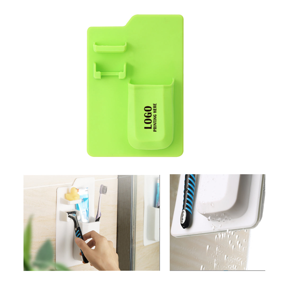 HUPSRC67 Wall Mounted Silicone Toothbrush Holder Bathroom Rack