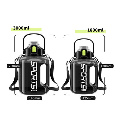 SUPSRC74 3.0 L Large Capacity Wide Mouth Plastic Sport Water Bottle