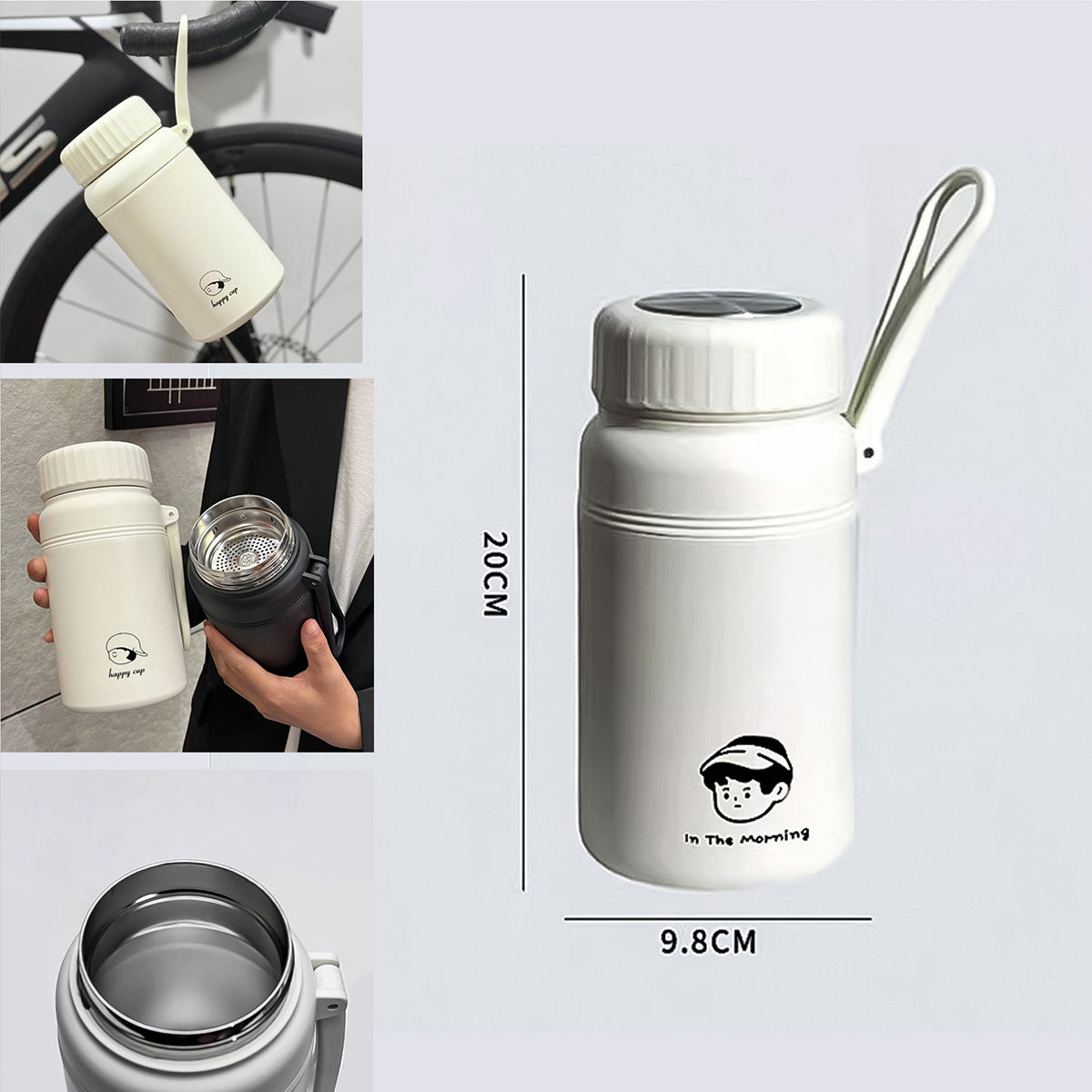 SUPSRC82 33 oz. 316 Stainless Steel Insulated Bottle with Tea Separator and Carrying Handle