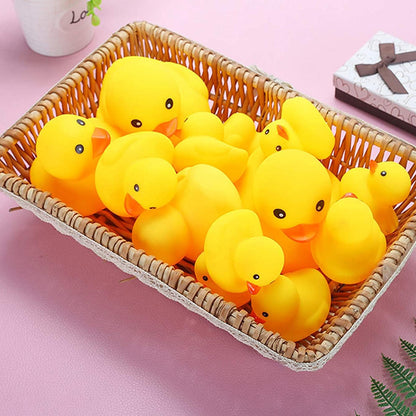 SUPSXA09 Customizable LOGO Yellow Rubber Ducks Preschool Bath Toys Bathtub Duckies Gift For Baby